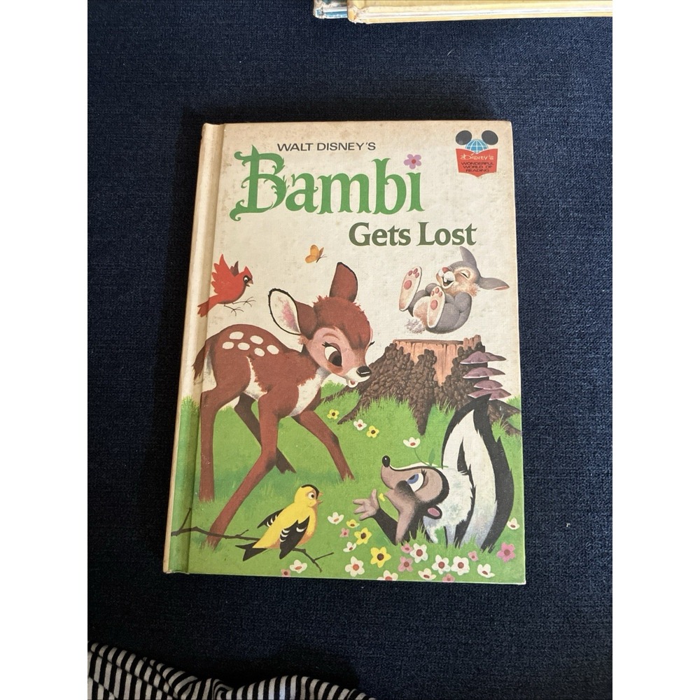 Vintage Walt Disney's Bambi Gets Lost Story 1972 Book Wonderful World of Reading